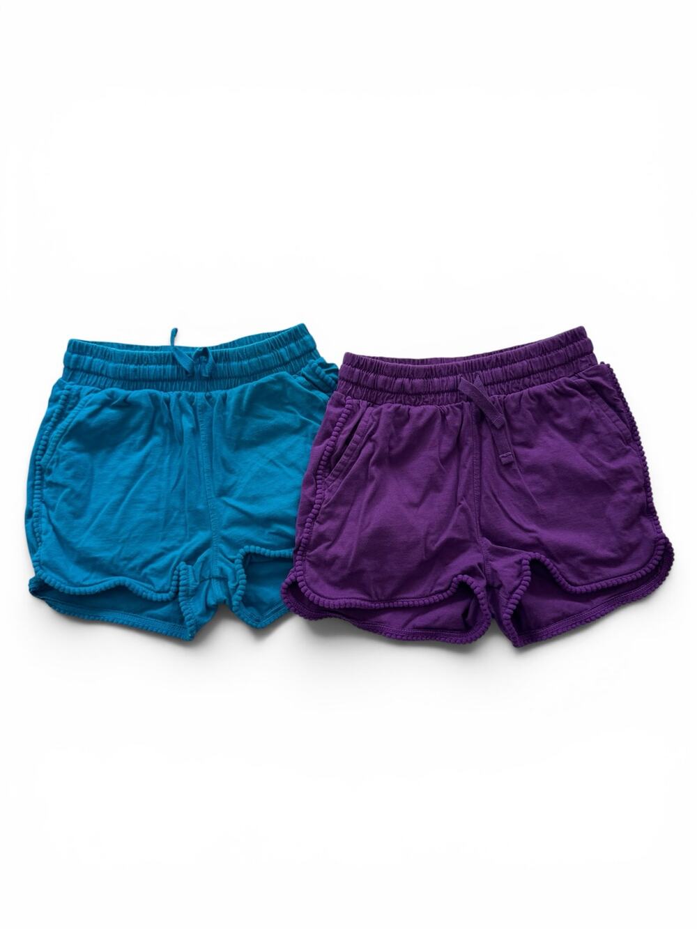 Tea Collection turquoise & purple pom gym shorts bundle